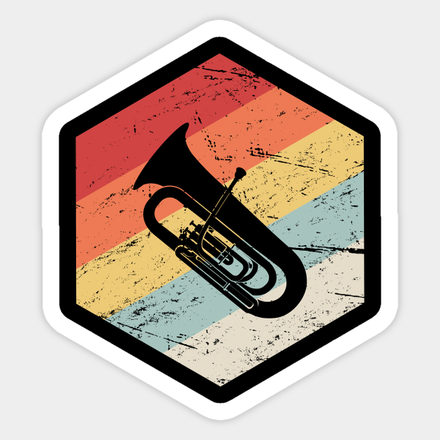 Retro Marching Band Tuba Icon Tuba Sticker TeePublic